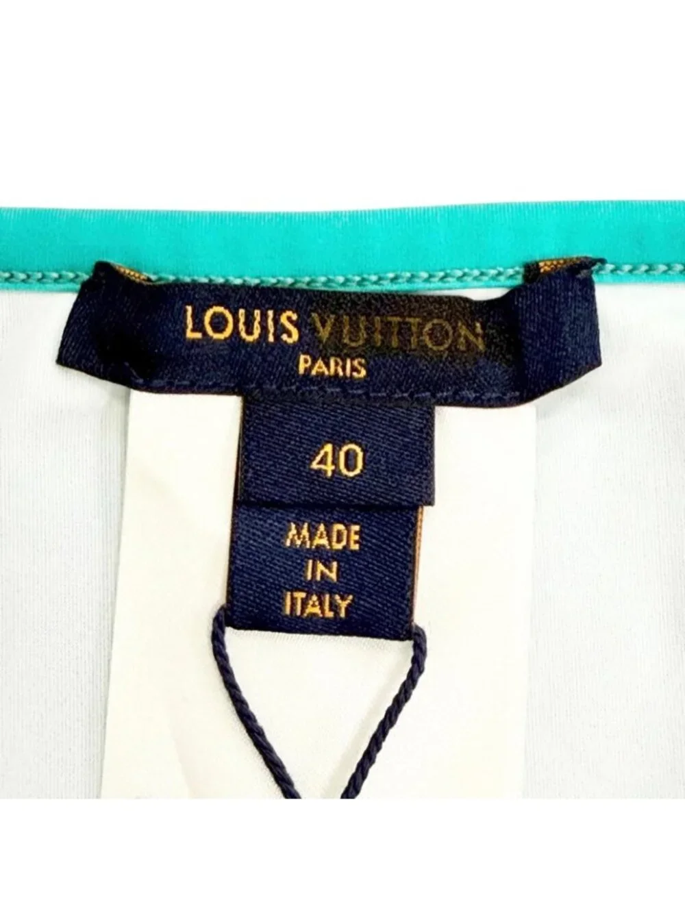 Louis Vuitton Logo Swimwear Swimsuit Dress Emerald Green Yellow Silver 40